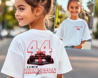 Lewis Hamilton Kids Shirt: 2025 Formula One Racing, Cotton Blend