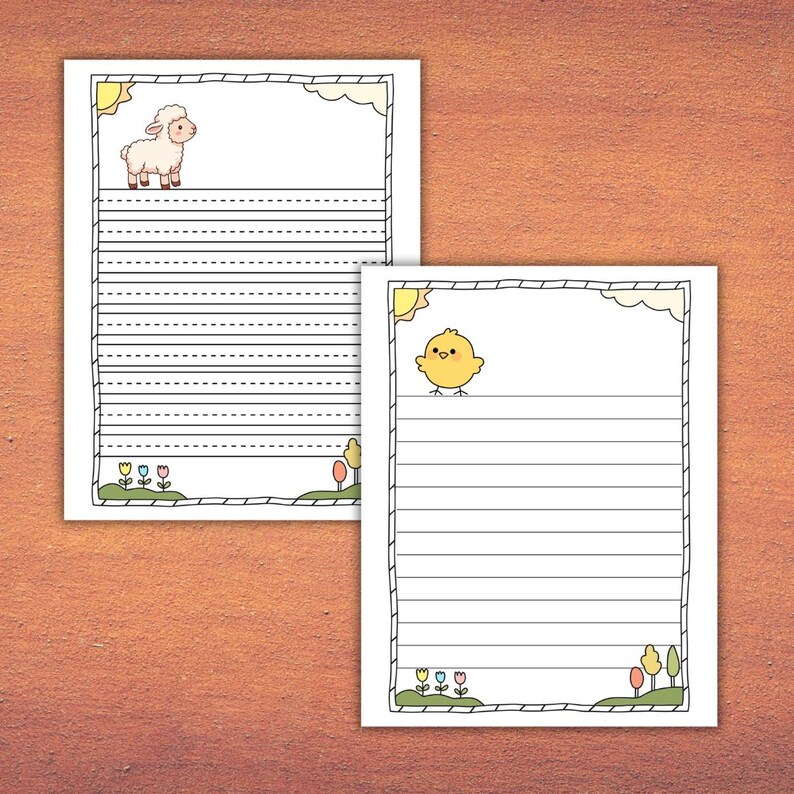 Printable Spring Themed Writing Paper for Preschool, Kindergarten ...