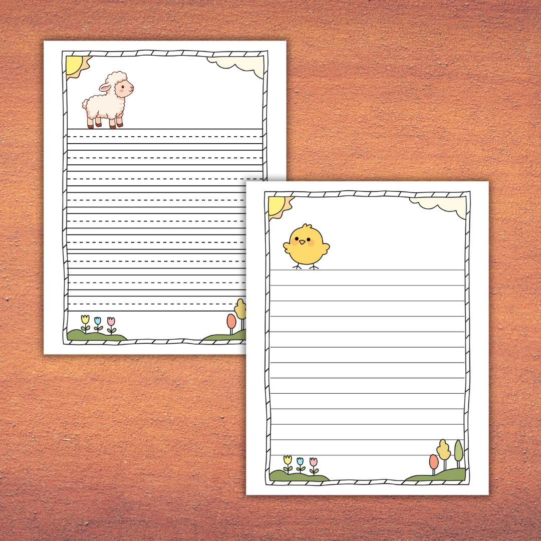 Printable Spring Themed Writing Paper for Preschool, Kindergarten ...