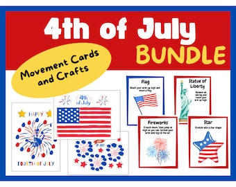 4th of July Activity Bundle, 4th of July Game, Preschool Printable Activity, Toddler, Preschool, Handprint art Printable Craft for Kids