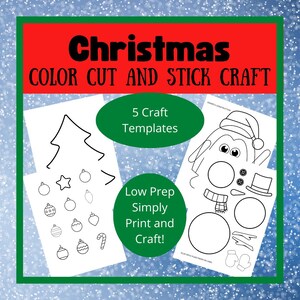 Christmas Craft and Christmas fine motor skills activity color cutting Christmas activity for preschool kindergarten and young children