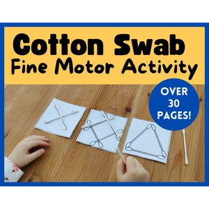 Activités de motricité fine avec coton-tige pour enfants d'âge préscolaire et maternelle | Motricité fine | Boîtes à tâches | sacs bien remplis