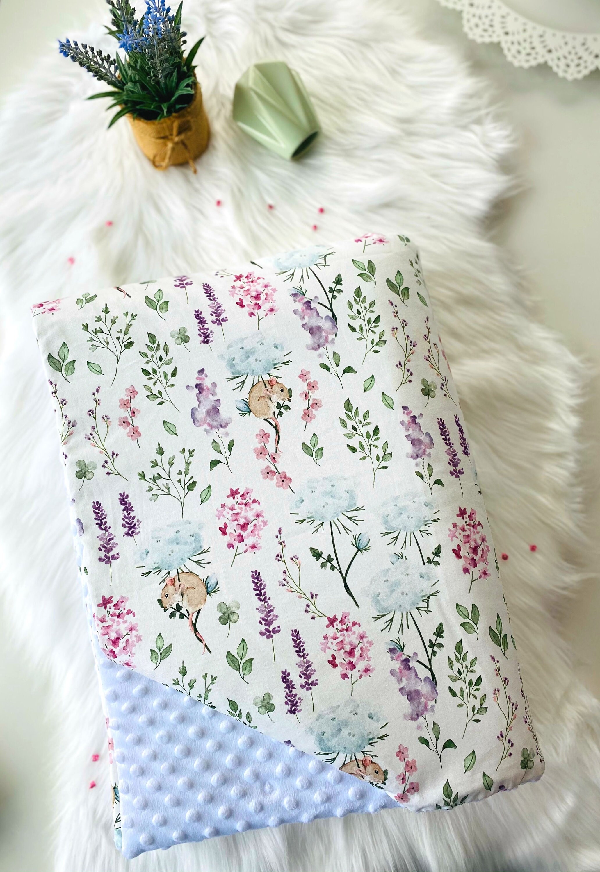 Couverture Bébé Personnalisée Très Douce | Couverture avec ou Sans Rembourrage Tapis d'éveil en Coto