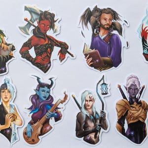 Stickers personnages de fanarts Baldur's Gate 3 - Vinyle - Mat