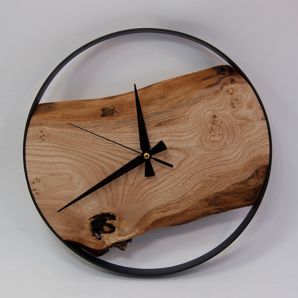 Grande orologio da parete, orologio in legno di castagno, decorazione della parete di casa, arte rustica in legno, arazzi, Wanduhr, regalo unico fatto a mano, regali per la festa della mamma