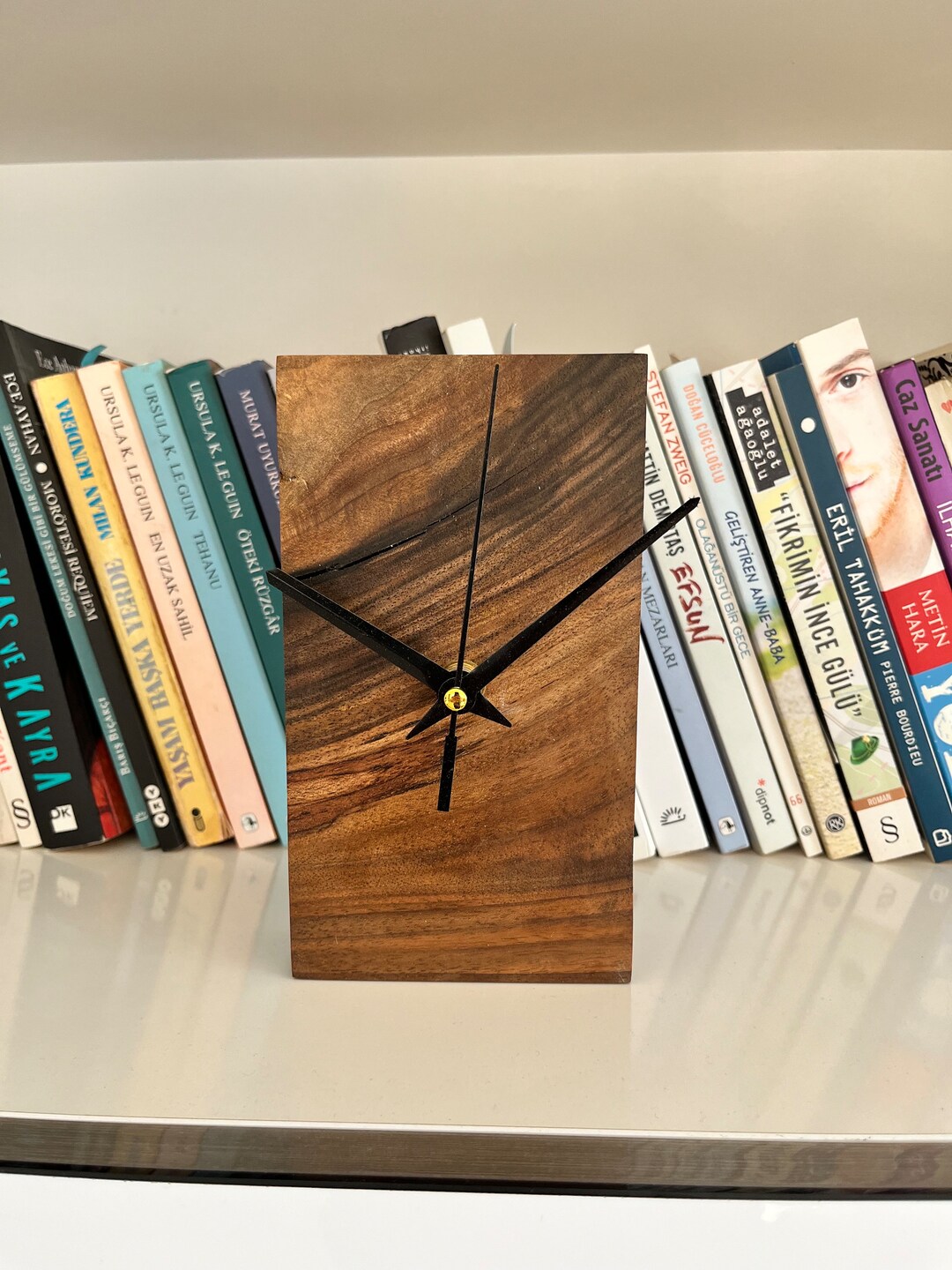 Handmade Walnut Wood Table Clock – Elegant and Minimalist Desk Decor - Etsy