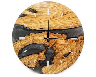 Custom Made to Order Epoxy & Olive Wood Clock, Wall Decor, Wood Wall Art, Wall Hangings, Home Decor Gift, Housewarming and Mother's Day Gift