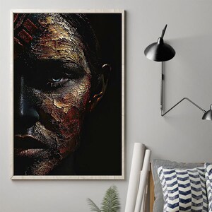 Black Girl Strong Poster, Black Girl Poster, African Woman Canvas, Black Art, Black Woman Art, Afro American Art, Modern Wall Art Decor