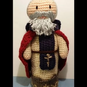 Catholic Saint Doll - Handmade Crochet Monk - Religious Plush Toy - Baptism Gift - Christian Decor - Faith Amigurumi Doll