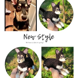 Pelúcia feita à mão feita sob encomenda da mistura do husky do crochê, boneca personalizada do animal de estimação, lembrança do cão de amigurumi, presente original do cão, plushies customizáveis