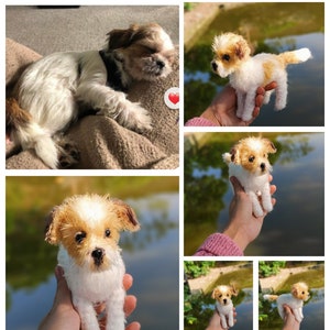 Personalized Crochet Shih Tzu Puppy Doll - Custom Amigurumi Pet Plush - Handmade Crochet Dog Gift
