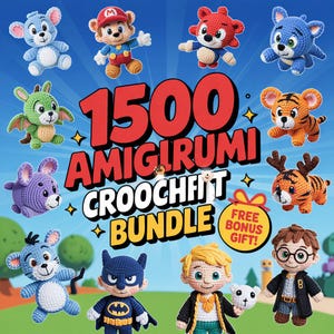 1500+ Amigurumi Crochet Patterns, Ultimate Cartoon Crochet Patterns Bundle, Mega Crochet Pattern Bundle, Beginner Amigurumi, Toys Amigurumi