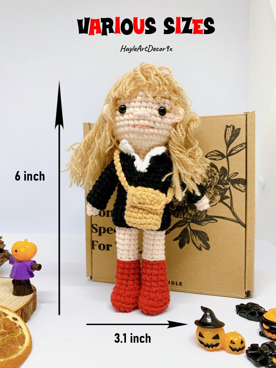 Handmade Crochet Dog Toy in Green Jumpsuit and Cap main image 1