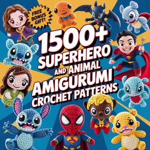 2000++ Modèles au crochet Amigurumi, Lot ultime de motifs au crochet de dessins animés, Lot de grands motifs au crochet, Amigurumi pour débutant, Jouets Amigurumi