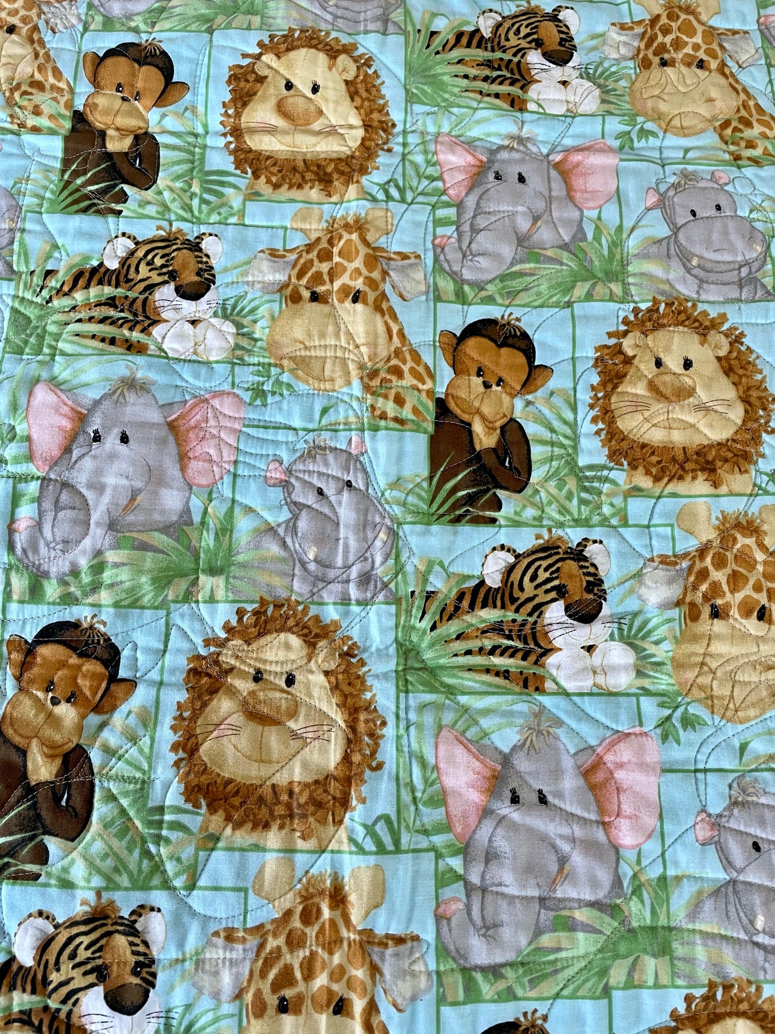 Cotton Jungle Babies Quilt Animal Friends Quilt Baby Blanket Etsy