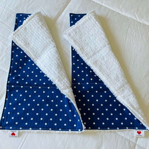 Handmade Cotton & Chenille Burp Cloth Set (2 pcs)