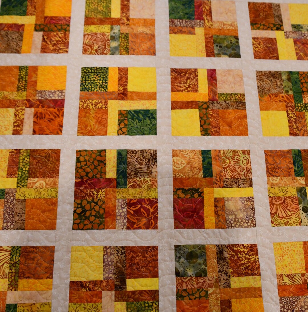 Scrappy Autumn Batik Lap Quilt - Etsy