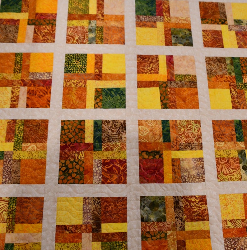 Scrappy Autumn Batik Lap Quilt - Etsy