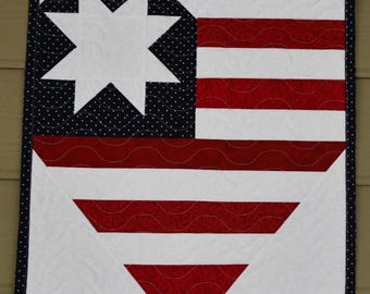 Red, White & Blue Quilted Heart Flag