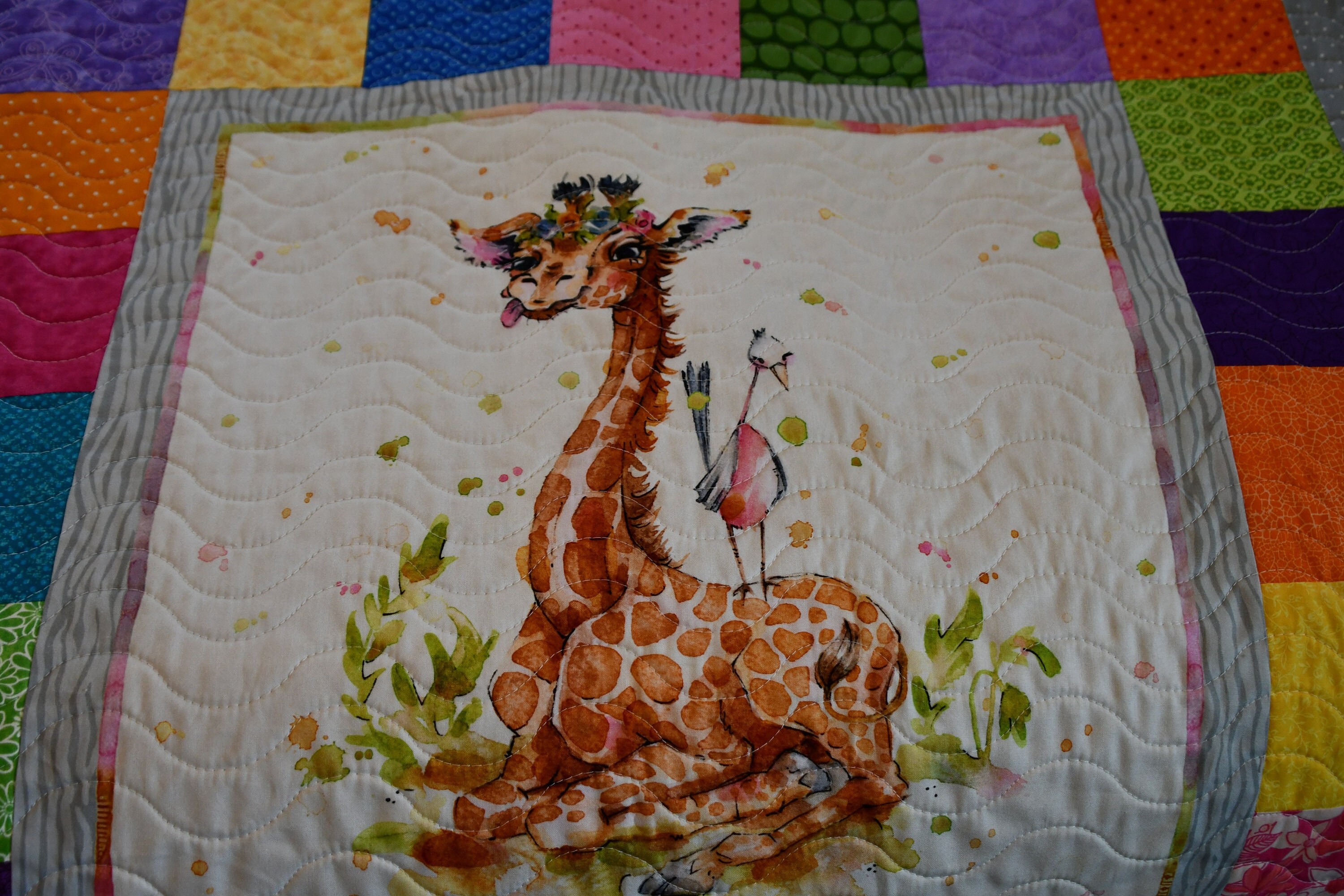 Giraffe baby quilt hotsell