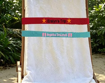 Banda personalizada para toalla de playa, banda personalizada para toalla de silla de crucero, banda para toalla de natación, soporte para toalla de piscina, correa elástica extensible, regalo