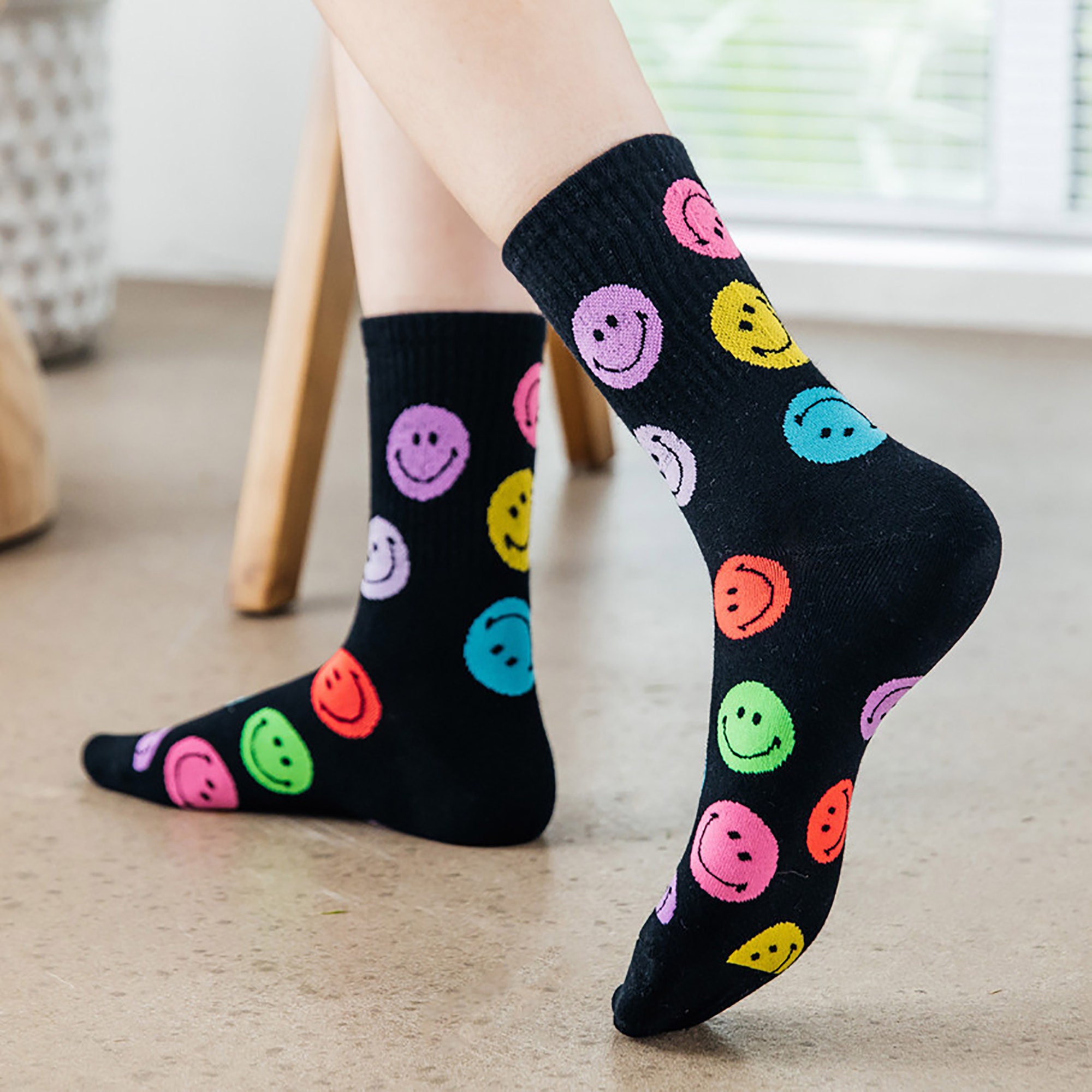 Funny Smile Sock/ Emoji Pattern Socks/yellow Happy Faces Etsy Canada
