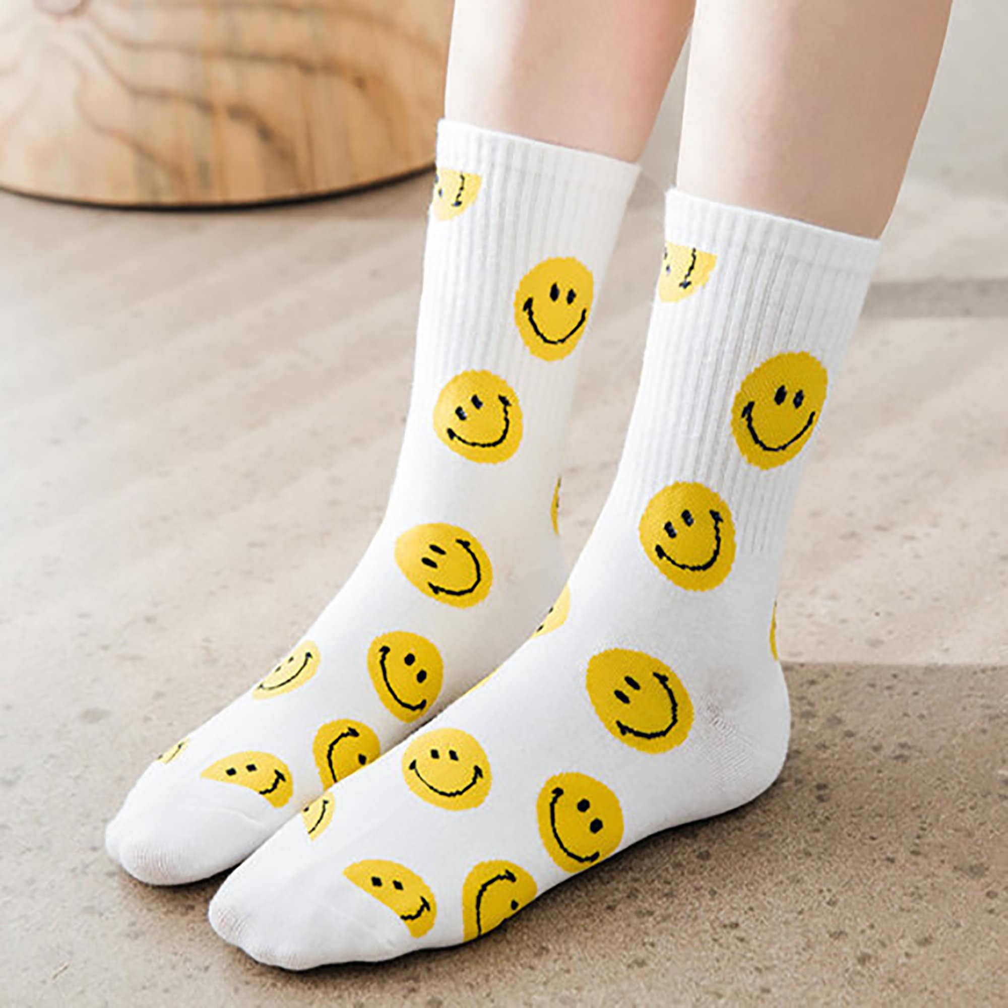 Funny Smile Sock/ Emoji Pattern Socks/yellow Happy Faces Etsy Canada