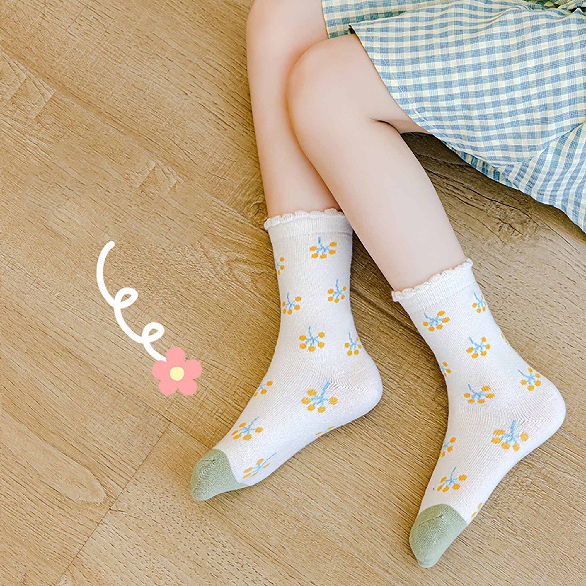Kwaii Children Sock/Floral Sock/Cute Sock for Student/School Etsy