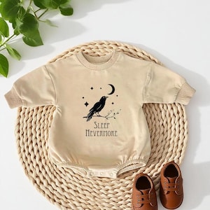 Sleep Nevermore Baby Romper, Edgar Allan Poe Baby Body, Bomull Babyshower Present, Raven Baby Creeper, Rolig Baby Bookworm Romper