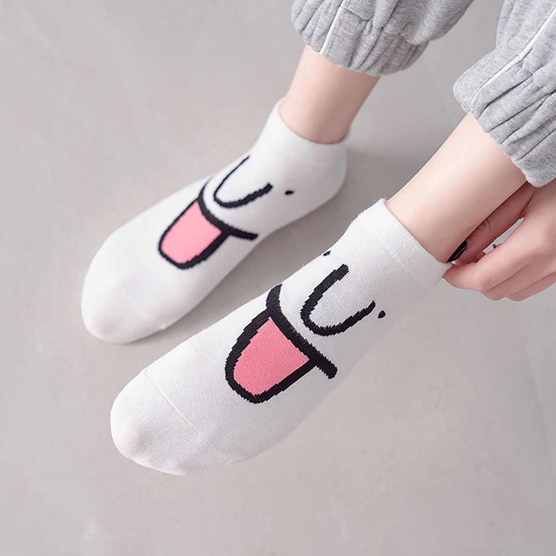 Funny Smile Sock/funny Emoji Socks/solid Color Socks/cute Cute Etsy