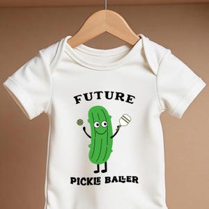 Future Pickle Baller Baby Clothes, Pickles Playing Pickleball Baby Bodysuit, Cute Pickleball Baby Boy Clothes, Funny Pickleball Baby outfits