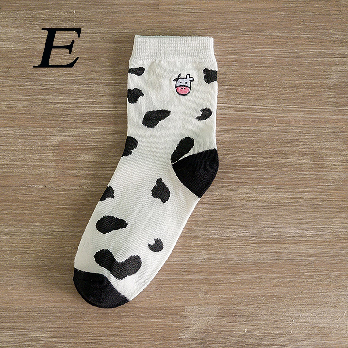 Cartoon Cow Socks/Black and White Stripes Sock/Sock with Cow | Etsy