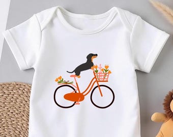 Dachshund Baby Clothes, Funny Dachshund Tn Bicycle Bodysuit, Pharmacists and Technicians Gifts, Cute Baby Tee, Unique Baby Shower Gifts