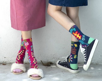 Colorful Girl's Floral Lace Socks,Summer Socks,Funky Socks,Urban Unique Socks,Fashion Socks,Cozy Sock,Gift Idea