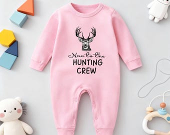New to the Hunting Crew Baby Bodysuit, Cute Baby Toddler Outfuit, Funny Baby Bodysuit, Baby Clothes, Gift for Newborn, Baby Shower Gifts