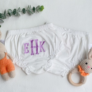 Custom Baby Girl Bloomer, Monogrammed Baby Bloomer, Custom Diaper Cover, Embroidery Baby Bloomer, Baby Girl Bloomer, Baby Shower Gifts