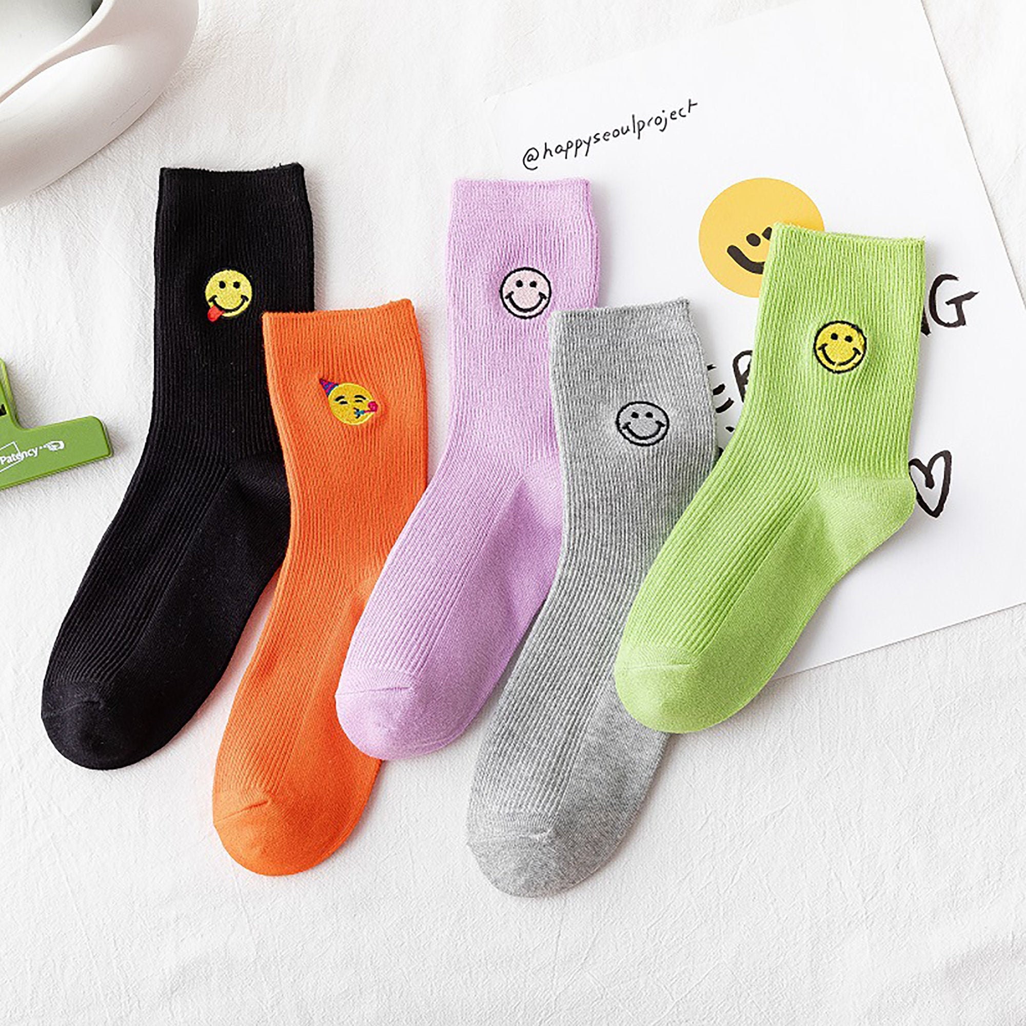 Funny Smile Sock/ Emoji Pattern Socks/Solid Color Socks/Cute Etsy