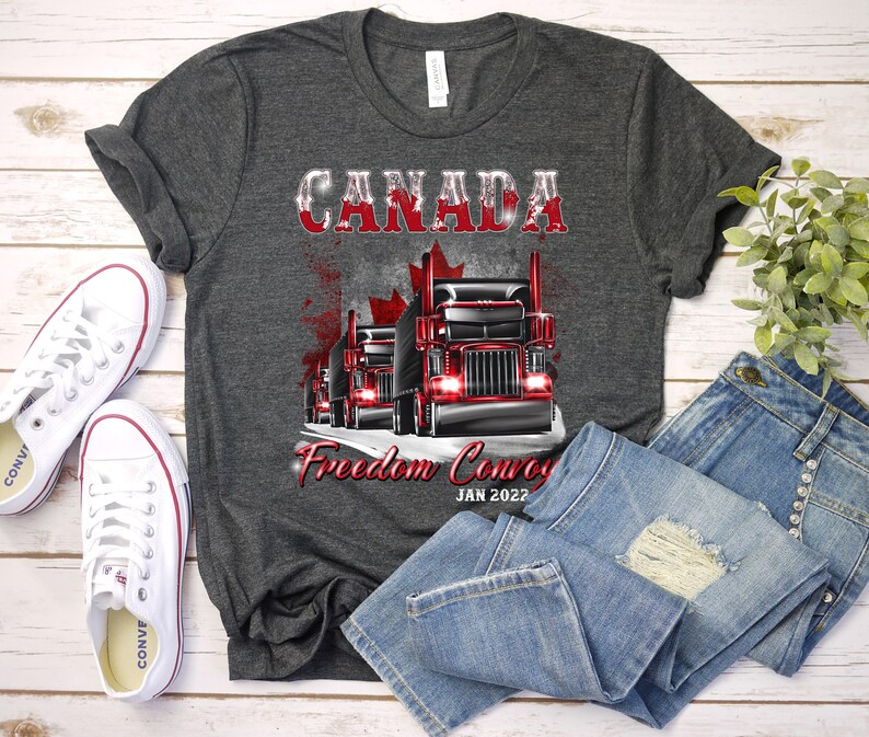 Canada Freedom Convoy Jan 2022 Tshirt Cool Truckers Tee