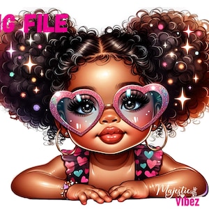 Adorable petite fille afro latina Clipart petite fille noire PNG noire jeune fille PNG hispanique espagnol clipart Sublimation afro-américaine