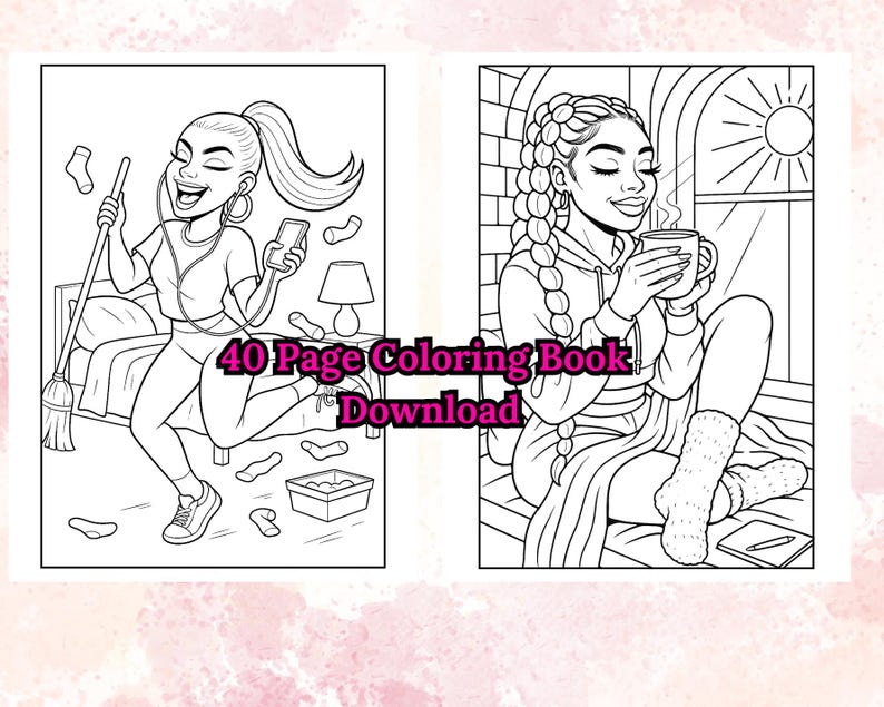 Color Me Happy Black Girl Coloring Book Pages Bold and Easy Pages of ...