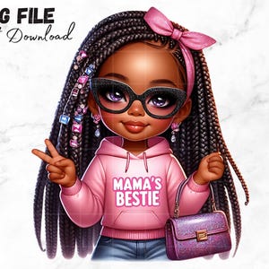 Svart liten flicka Clipart Mammas bästa vän PNG Svart ung flicka Småbarn PNG Clipart Mamma clip art Afro liten svart flicka Sublimering