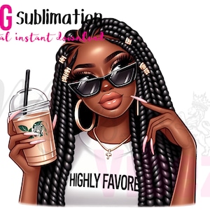 Sehr beliebt PNG schwarze Mädchen Clipart Afroamerikaner Melanin Afro Königin Sofort-download-Aufkleber Blessed Urban png