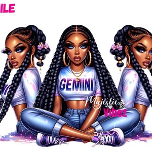 Zwillinge Mädchen ClipArt Zwillinge Sternzeichen PNG Zwillinge Astrologie Urban Hip Hop PNG Mode Mädchen Clipart Zwillinge Sternzeichen Mädchen Melanin Magie