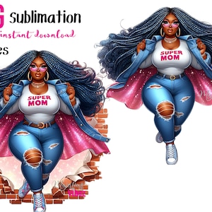 スーパーママ PNG 黒人スーパーママ クリップアート 母の日 PNG お母さん向け アフロクイーン アフリカ系アメリカ人女性 黒人少女 マジックメラニン 都会の少女 PNG