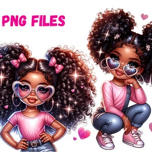 Jolie petite fille latina Clipart petite fille hispanique PNG Jeune fille espagnole PNG tendance png pour fille clipart Sublimation afro-américaine
