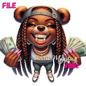 Hustle Hip Hop Bear PNG Soldi Png Hustle Bear Clip art Per Magliette Gangsta Bear Clip Art Grillz PNG Soldi Citazioni Detti Per Sublimazione
