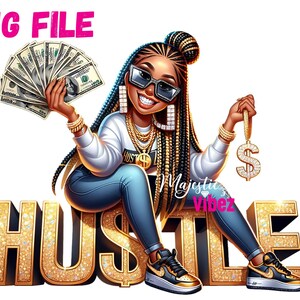 Ragazza nera truffatrice PNG Ragazza nera drogata Clipart Donna con soldi Clip art Ottenere soldi Citazioni truffaldine Ispirazione per i soldi Sublimazione