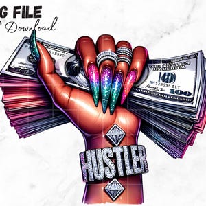 Black Female hand holding money PNG Money Stack Clip art Getting money quotes Money Hustler Sublimation Cute Fingernails Manicure Money