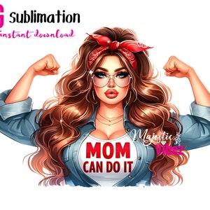 La fête des mères PNG Super maman clipart PNG forte Pour maman, maman sait faire Les femmes fortes Maman brune Bandana rouge PNG
