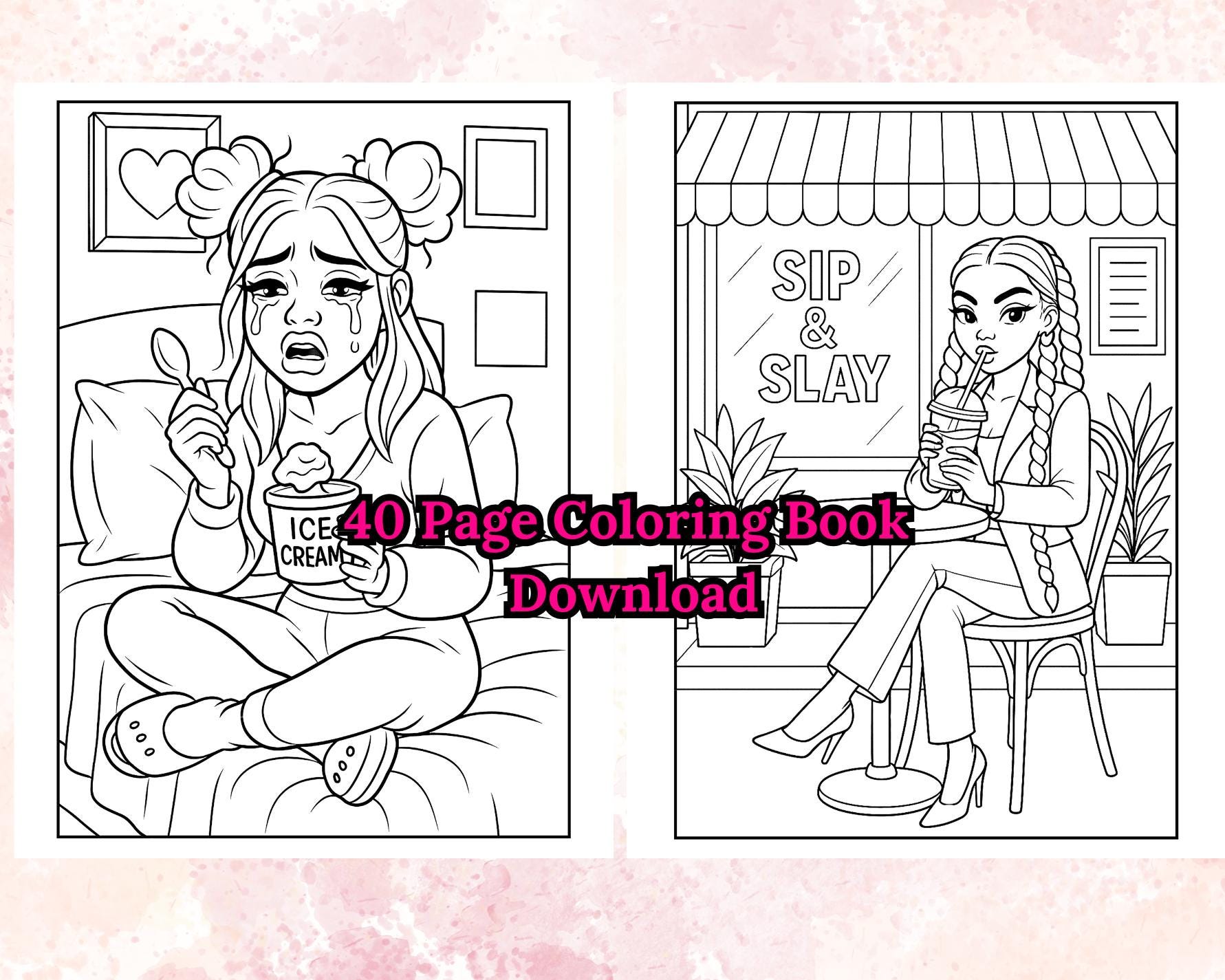 40 Black Girl Coloring Book Pages Girl Moments 40 Bold and Easy ...